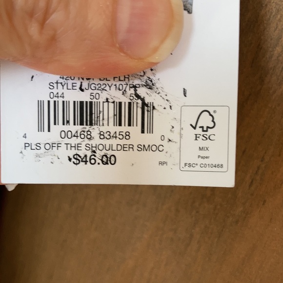 So off the shoulder smocked top floral print long dress XS or 2X jr - Picture 15 of 16